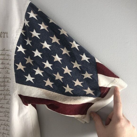 Cotton Traders Sport XLG American Flag Declaration of Independence Polo Shirt - Picture 9 of 12